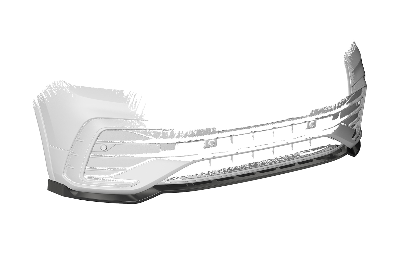 Lame de parechoc avant pour VW Tiguan II (Typ AD1) R-Line (facelift) (depuis 09/2020) - Fabriqué en ABS (6 finitions au choix)