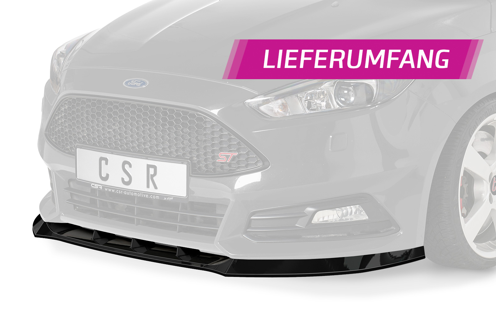 Lame de parechoc avant pour Ford Focus MK3 ST break (facelift) (2015-2018) - Fabriqué en ABS (6 finitions au choix)