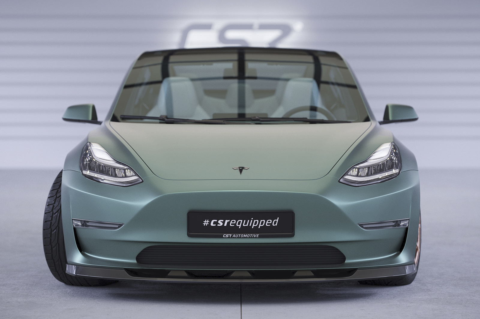Lame de parechoc avant pour Tesla Model 3 toutes carrosseries (depuis 2017) - Fabriqué en ABS (6 finitions au choix)