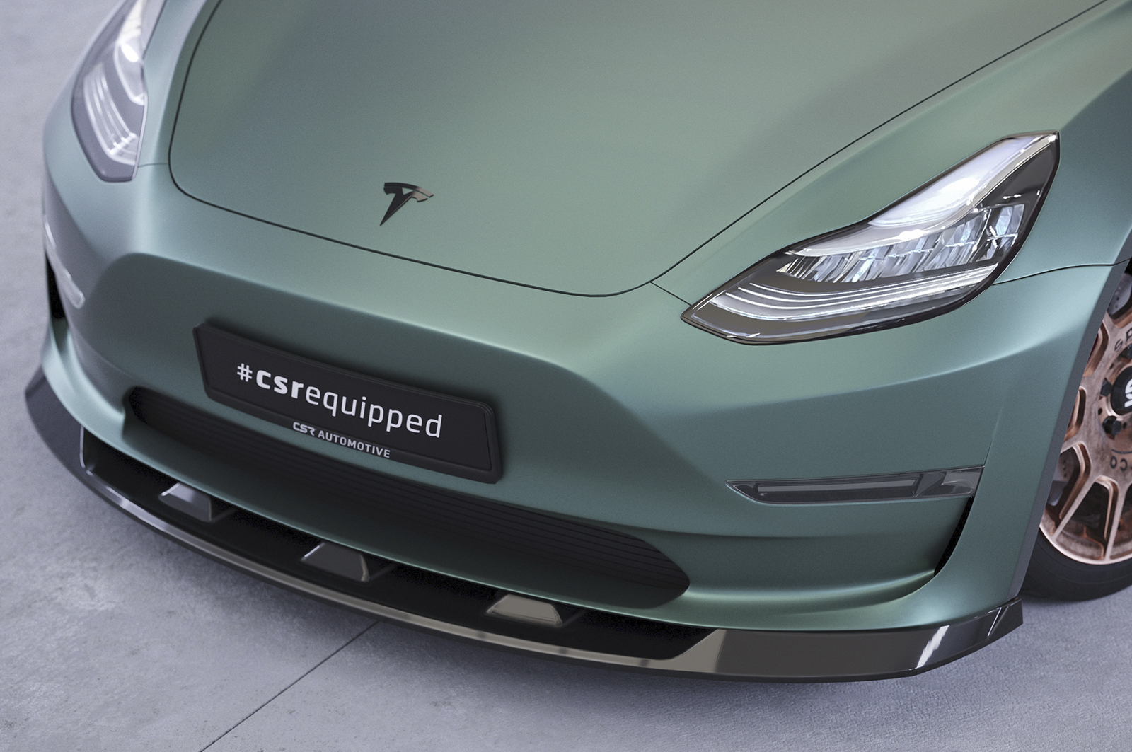 Lame de parechoc avant pour Tesla Model 3 toutes carrosseries (depuis 2017) - Fabriqué en ABS (6 finitions au choix)