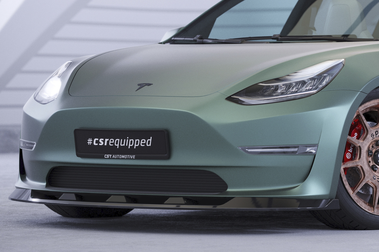 Lame de parechoc avant pour Tesla Model 3 toutes carrosseries (depuis 2017) - Fabriqué en ABS (6 finitions au choix)