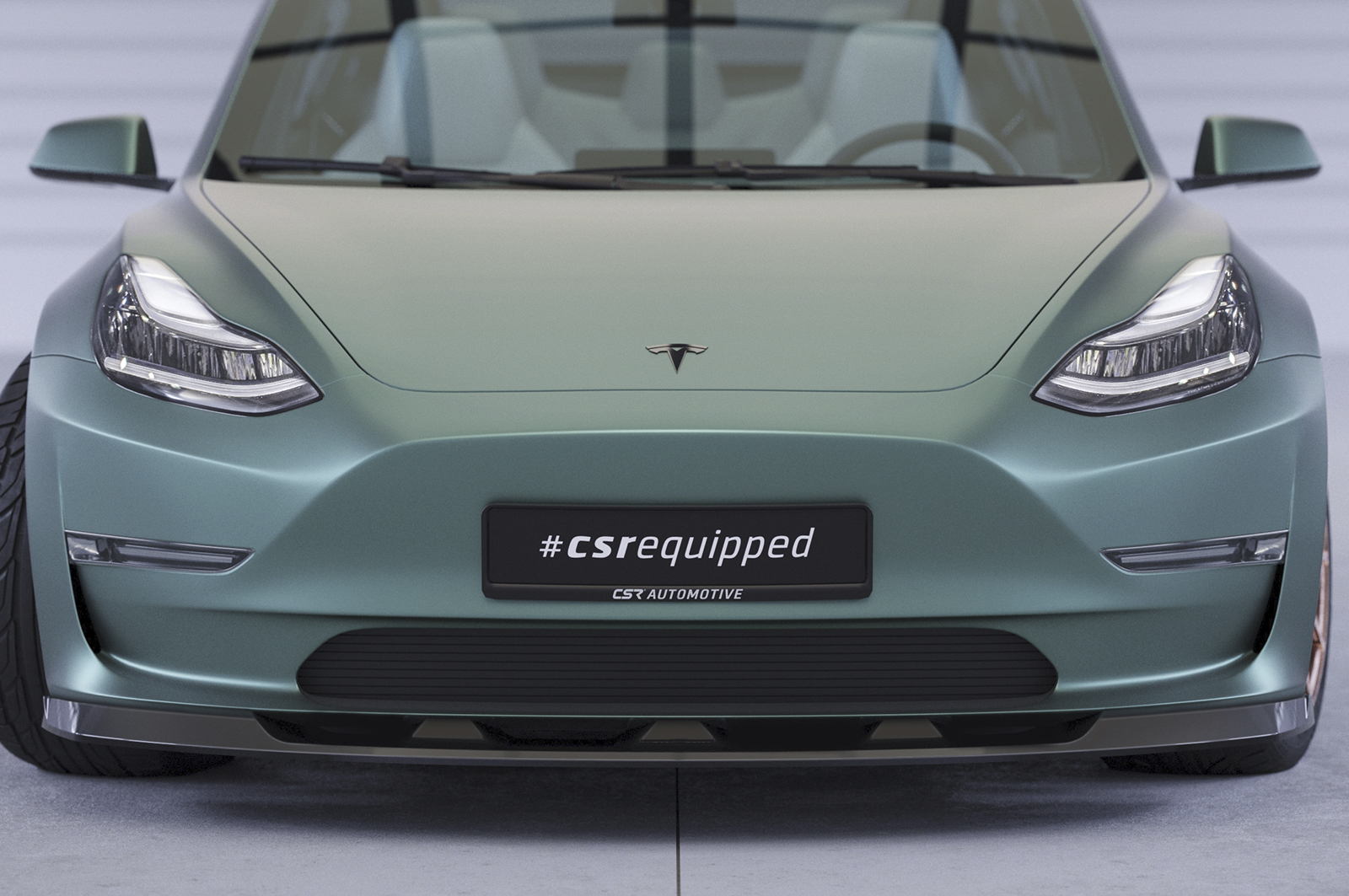 Lame de parechoc avant pour Tesla Model 3 toutes carrosseries (depuis 2017) - Fabriqué en ABS (6 finitions au choix)
