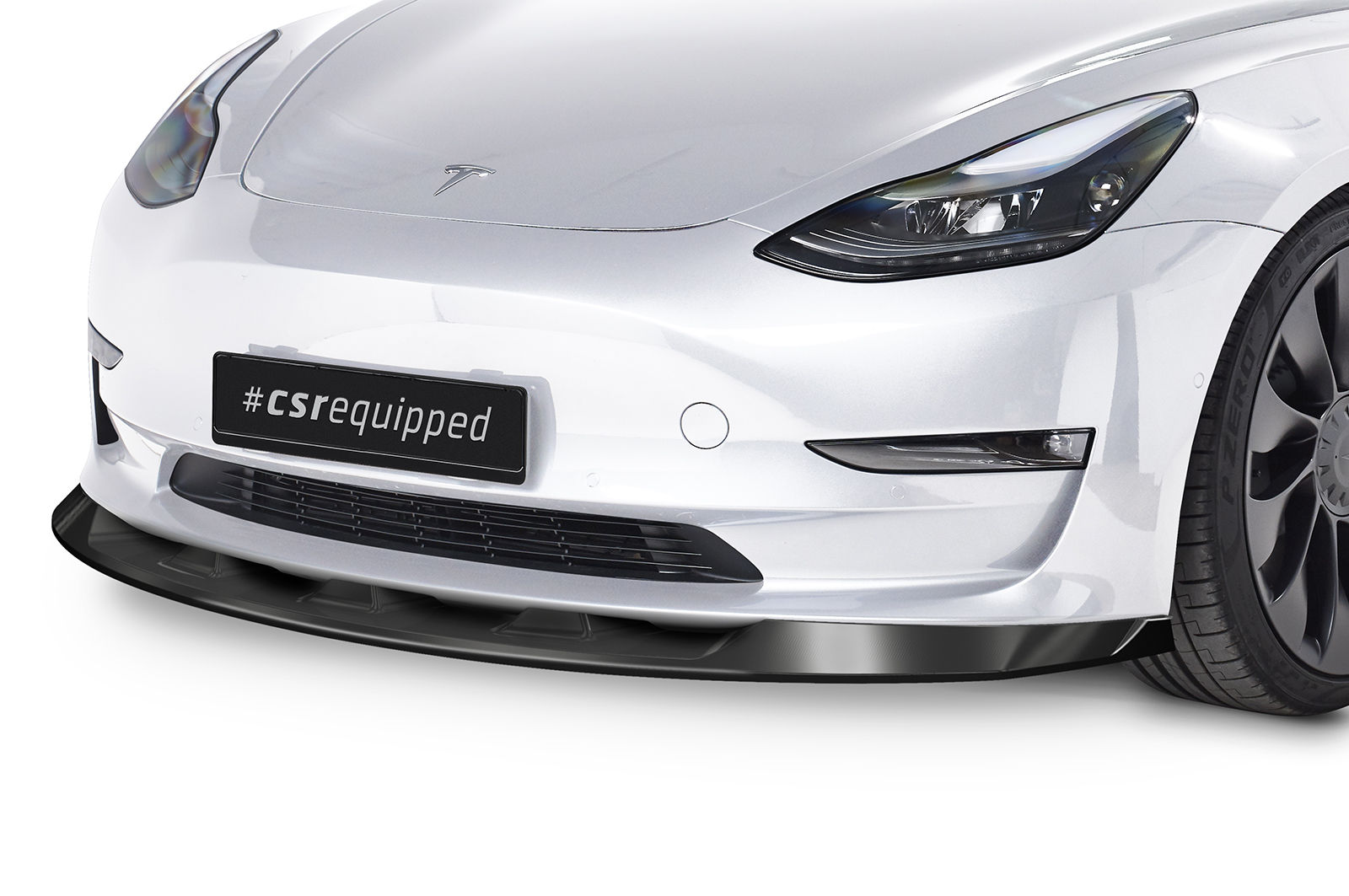 Lame de parechoc avant pour Tesla Model 3 toutes carrosseries (depuis 2017) - Fabriqué en ABS (6 finitions au choix)