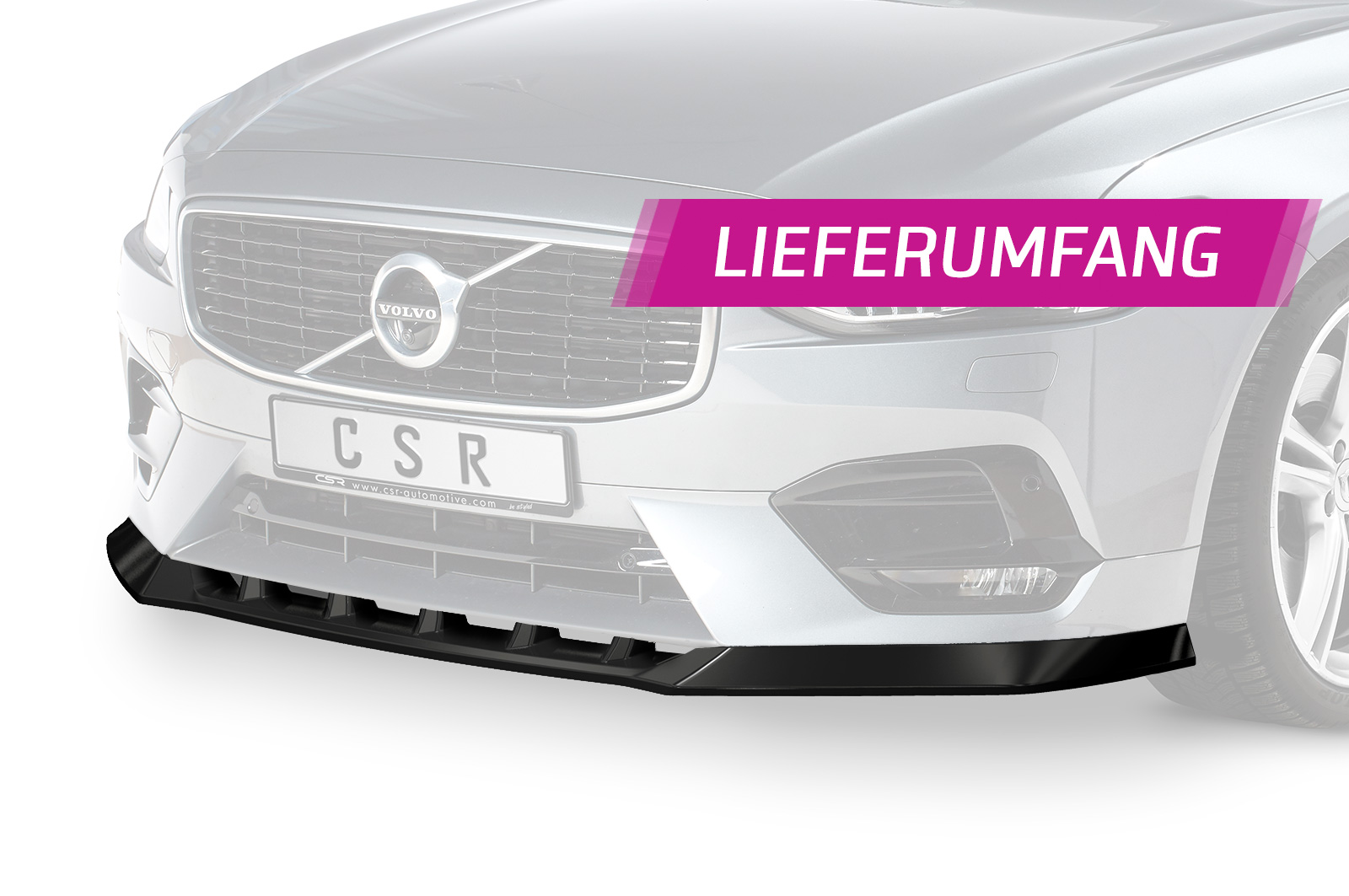 Lame de parechoc avant pour Volvo S90 toutes carrosseries préfacelift (2016-02/2020) - Fabriqué en ABS (6 finitions au choix)