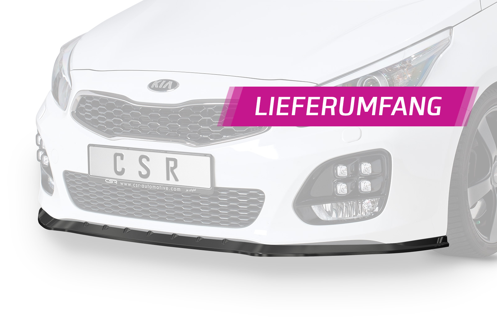 Lame de parechoc avant pour Kia Ceed (JD) GT-Line (04/2012-2018) - Fabriqué en ABS (6 finitions au choix)