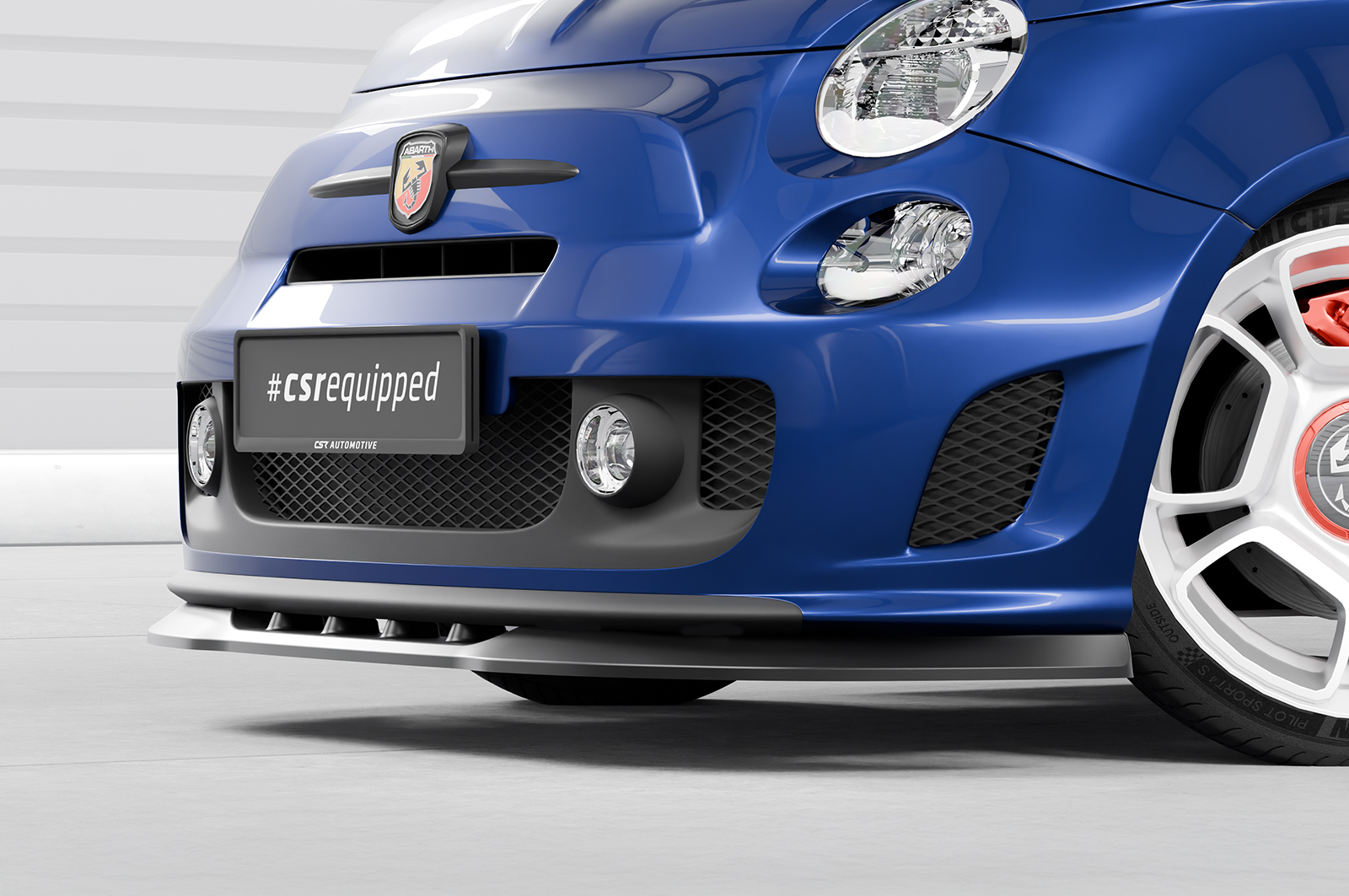 Lame de parechoc avant pour Fiat Abarth 595 toutes carrosseries (préfacelift) (2012-2015) - Fabriqué en ABS (6 finitions au choix)