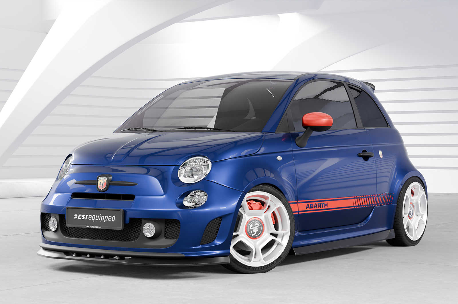 Lame de parechoc avant pour Fiat Abarth 595 toutes carrosseries (préfacelift) (2012-2015) - Fabriqué en ABS (6 finitions au choix)