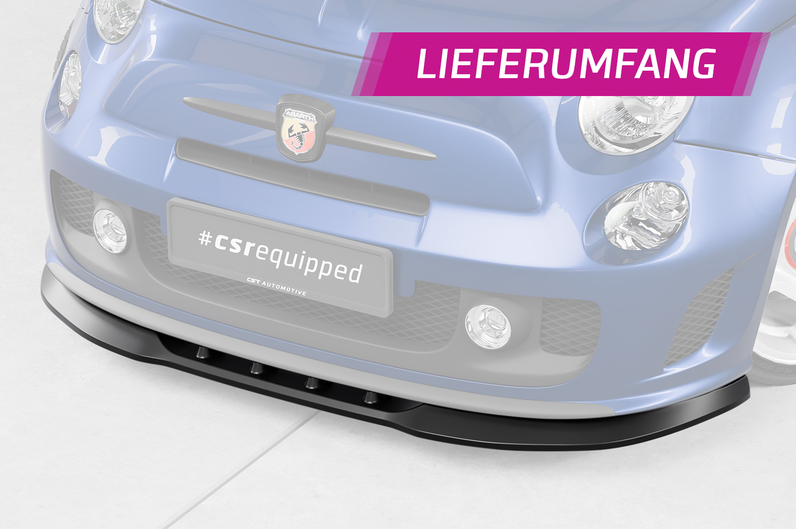 Lame de parechoc avant pour Fiat Abarth 595 toutes carrosseries (préfacelift) (2012-2015) - Fabriqué en ABS (6 finitions au choix)