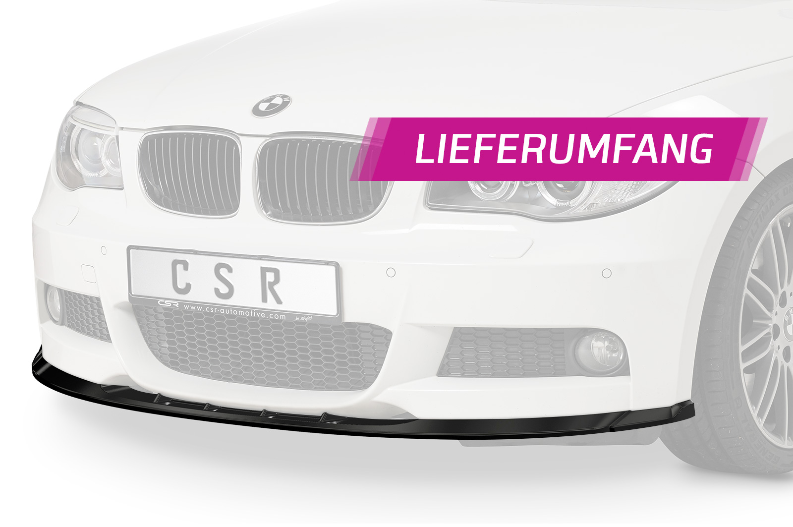 Lame de parechoc avant pour BMW Série 1 E82 / E88 coupé et cabriolet (facelift) avec Pack M (10/2007-10/2013) - Fabriqué en ABS (6 finitions au choix)