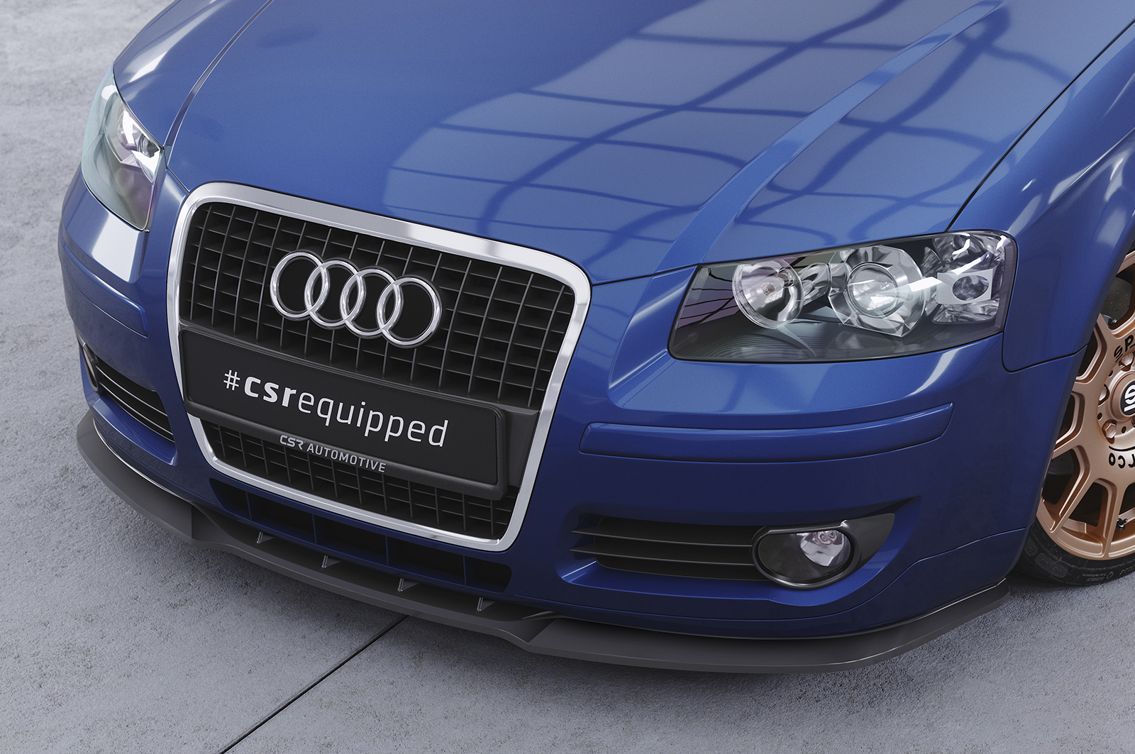 Lame de parechoc avant pour Audi A3 (8P / 8PA) toutes carrosseries (préfacelift) (2005-2008) - Fabriqué en ABS (6 finitions au choix)