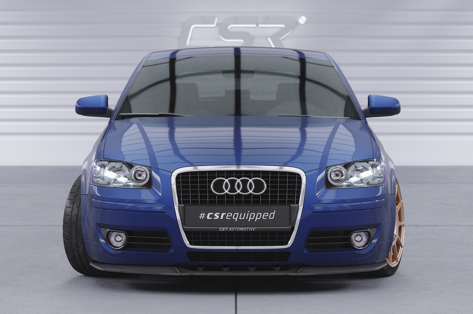 Lame de parechoc avant pour Audi A3 (8P / 8PA) toutes carrosseries (préfacelift) (2005-2008) - Fabriqué en ABS (6 finitions au choix)