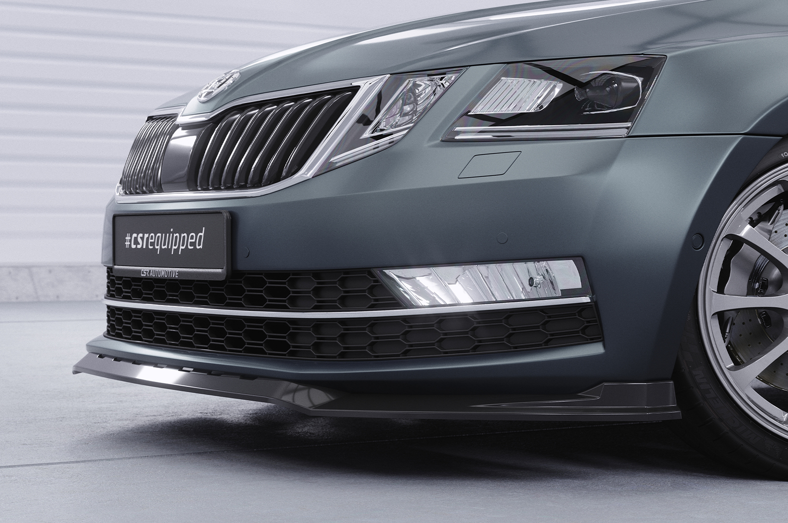 Lame de parechoc avant pour Skoda Octavia III (Typ 5E) toutes carrosseries (2016-2019) - Fabriqué en ABS (6 finitions au choix)