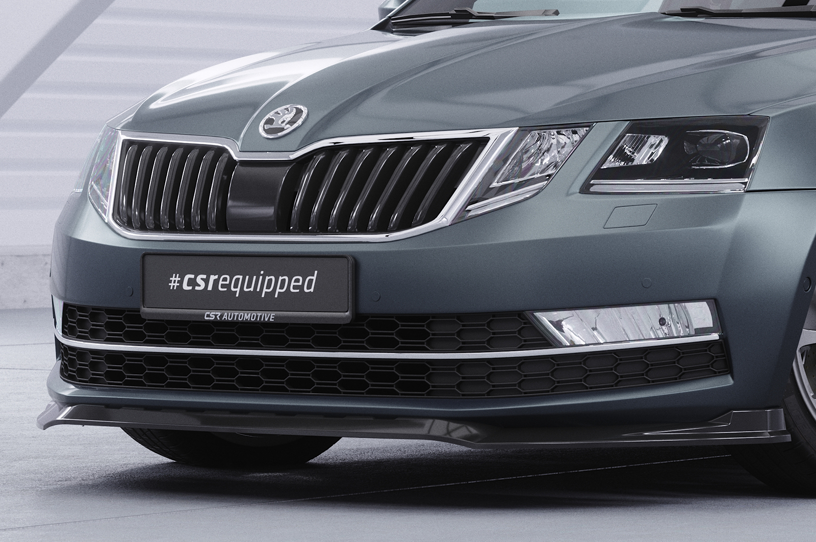 Lame de parechoc avant pour Skoda Octavia III (Typ 5E) toutes carrosseries (2016-2019) - Fabriqué en ABS (6 finitions au choix)