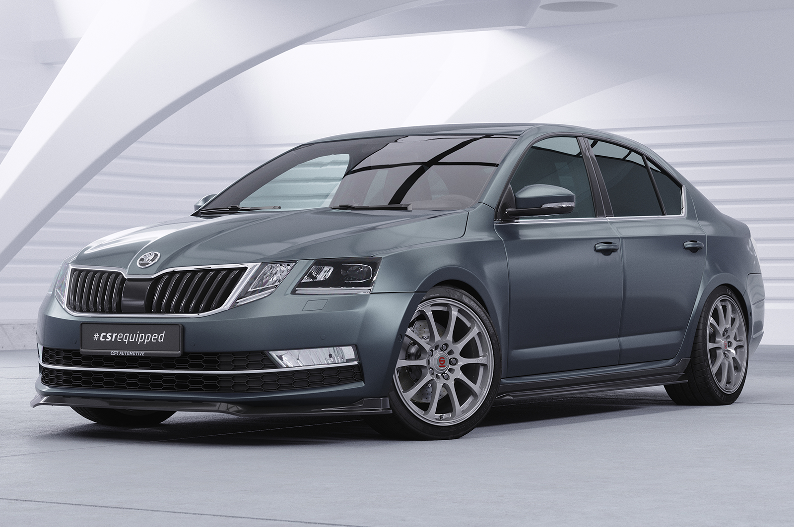 Lame de parechoc avant pour Skoda Octavia III (Typ 5E) toutes carrosseries (2016-2019) - Fabriqué en ABS (6 finitions au choix)