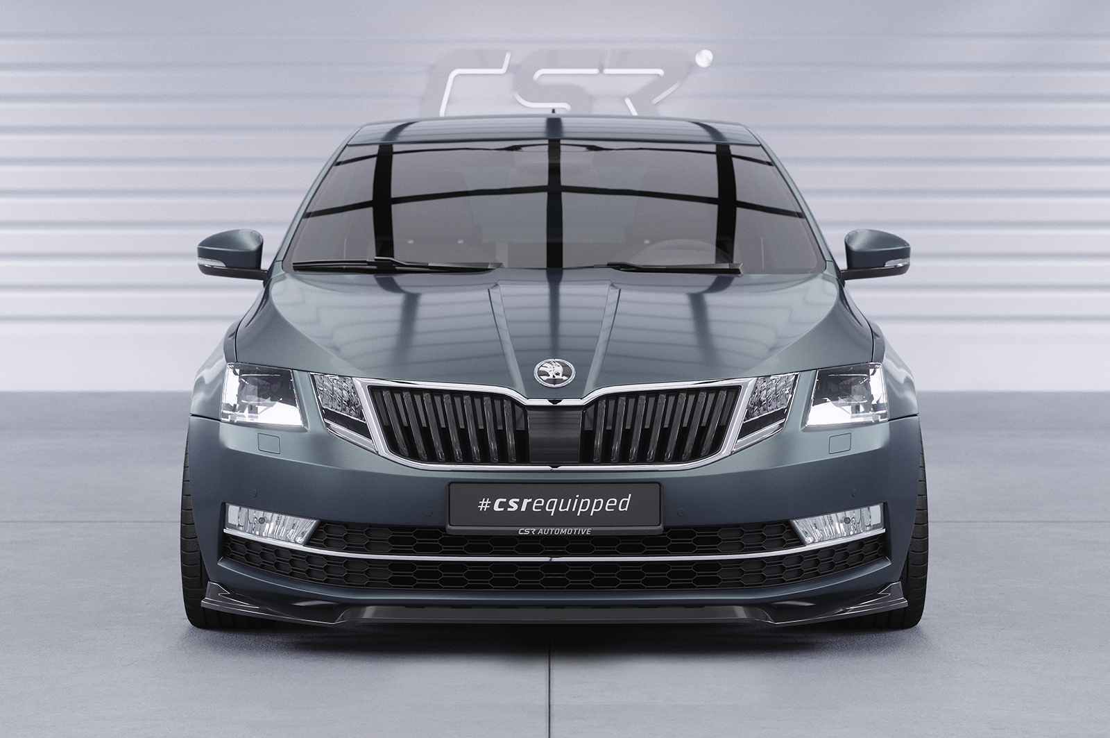Lame de parechoc avant pour Skoda Octavia III (Typ 5E) toutes carrosseries (2016-2019) - Fabriqué en ABS (6 finitions au choix)