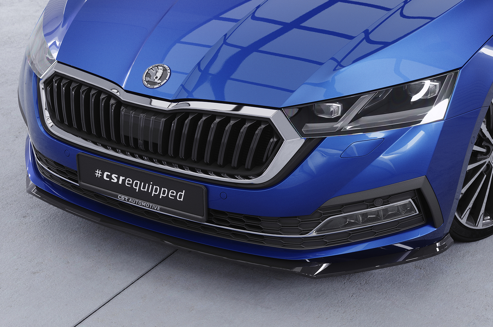 Lame de parechoc avant pour Skoda Octavia IV finition de base (depuis 2019) - Fabriqué en ABS (6 finitions au choix)
