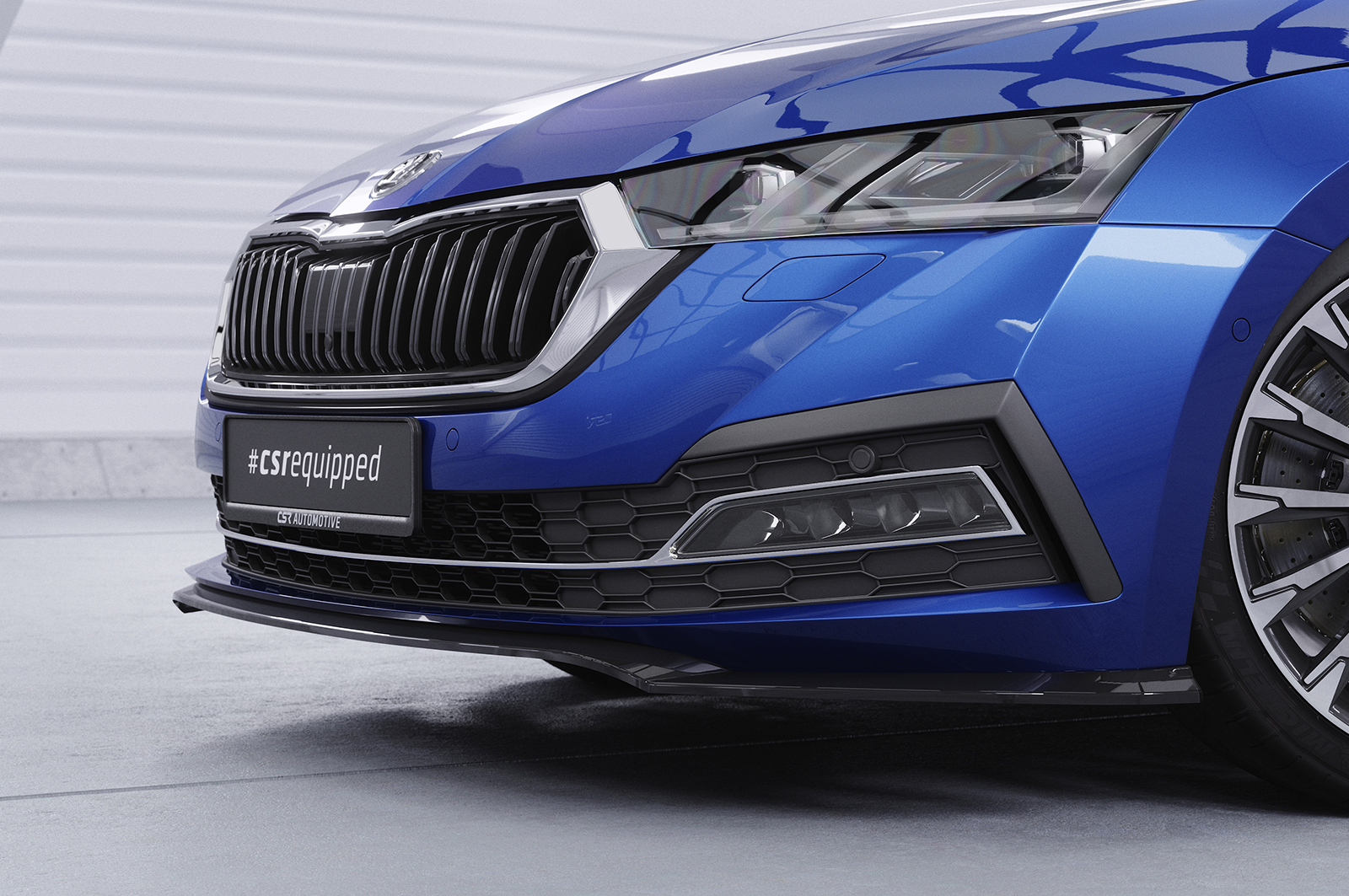 Lame de parechoc avant pour Skoda Octavia IV finition de base (depuis 2019) - Fabriqué en ABS (6 finitions au choix)