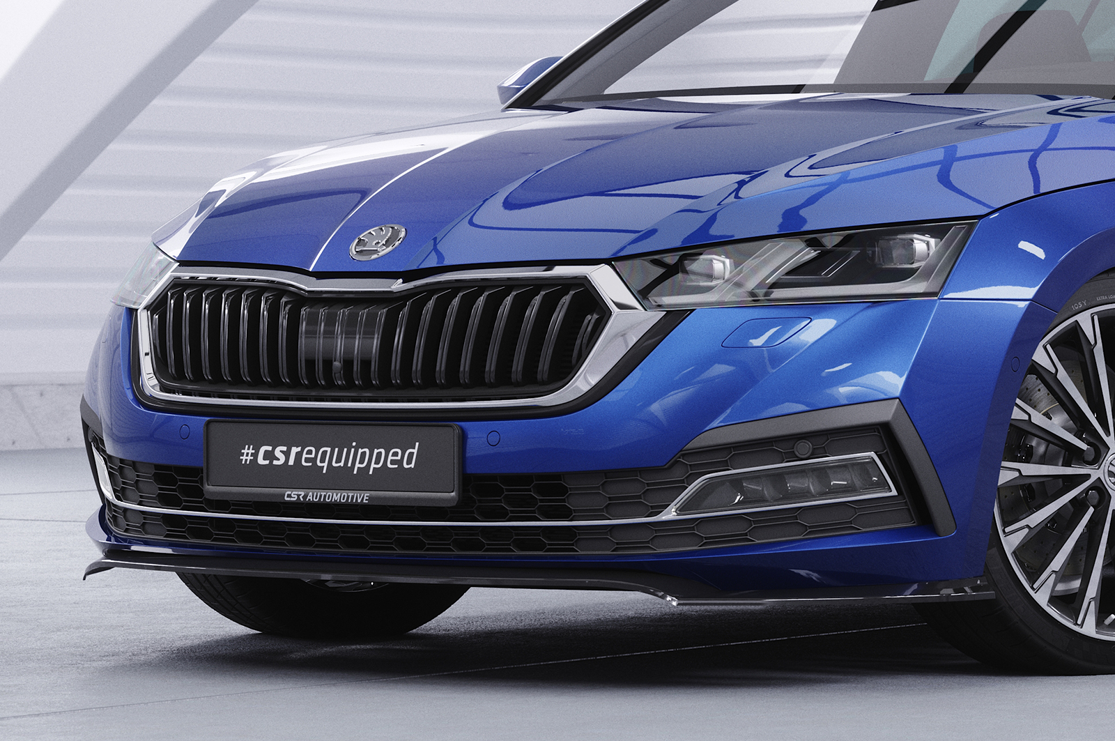 Lame de parechoc avant pour Skoda Octavia IV finition de base (depuis 2019) - Fabriqué en ABS (6 finitions au choix)