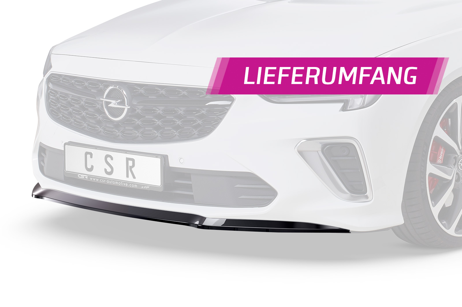Lame de parechoc avant pour Opel Insignia B GSI (depuis 02/2020) - Fabriqué en ABS (6 finitions au choix)