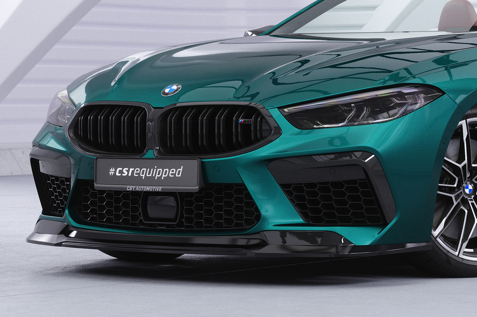 Lame de parechoc avant pour BMW M8 F91 / F92 / F93 cabriolet / coupé et Gran coupé (depuis 2018) - Fabriqué en ABS (6 finitions au choix)