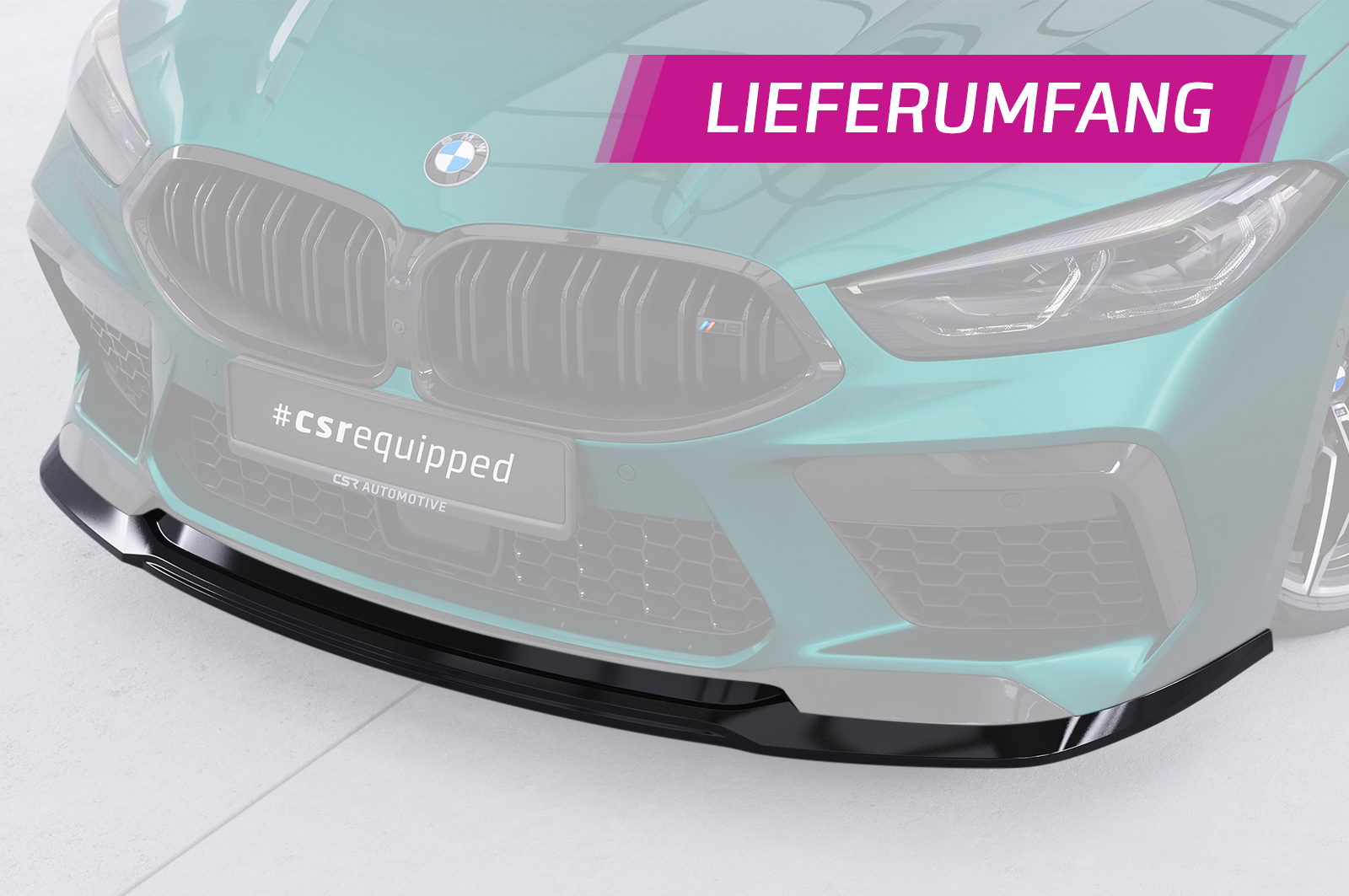 Lame de parechoc avant pour BMW M8 F91 / F92 / F93 cabriolet / coupé et Gran coupé (depuis 2018) - Fabriqué en ABS (6 finitions au choix)