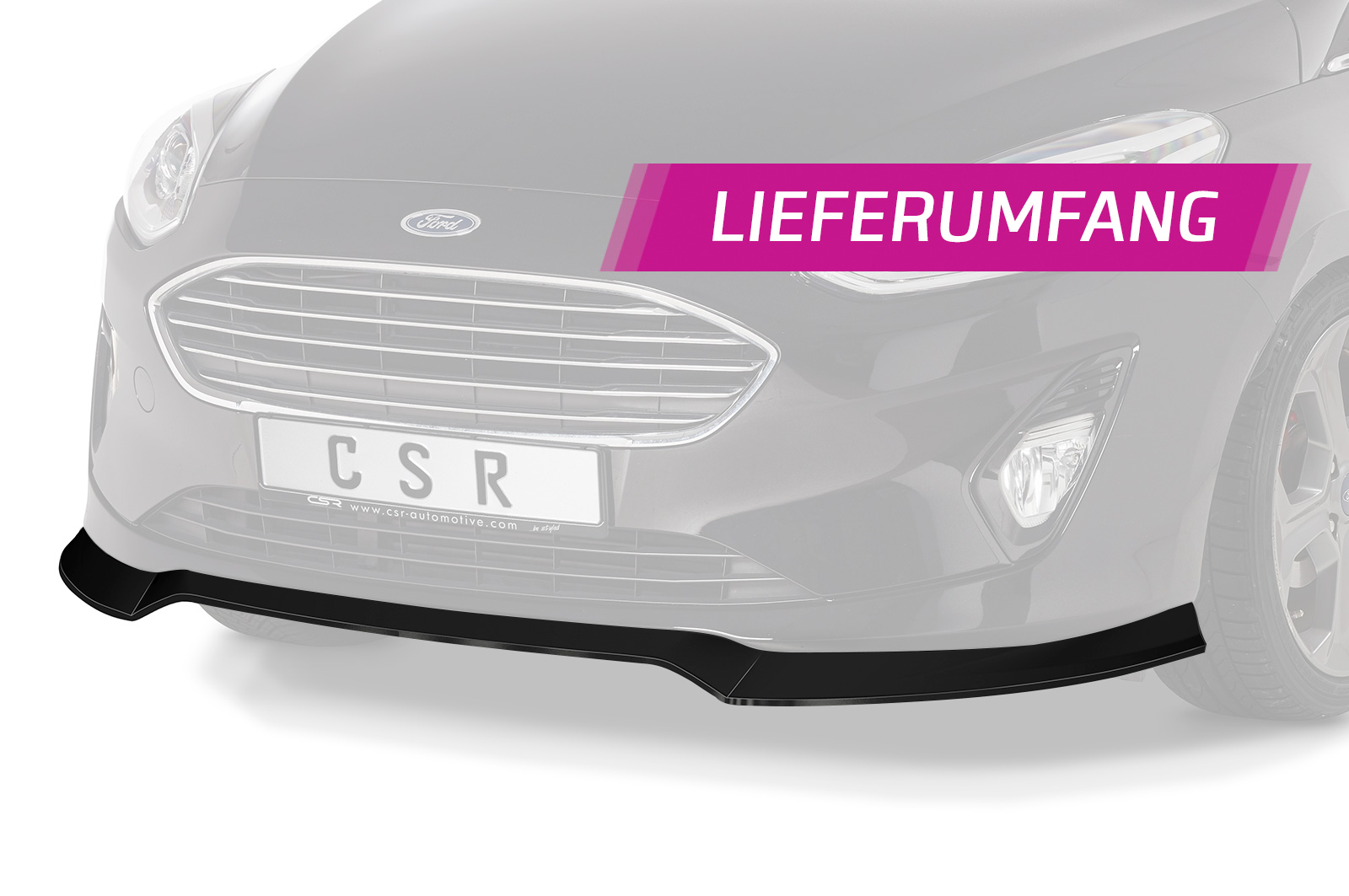Lame de parechoc avant pour Ford Fiesta MK8 toutes carrosseries (depuis 2017) - Fabriqué en ABS (6 finitions au choix)