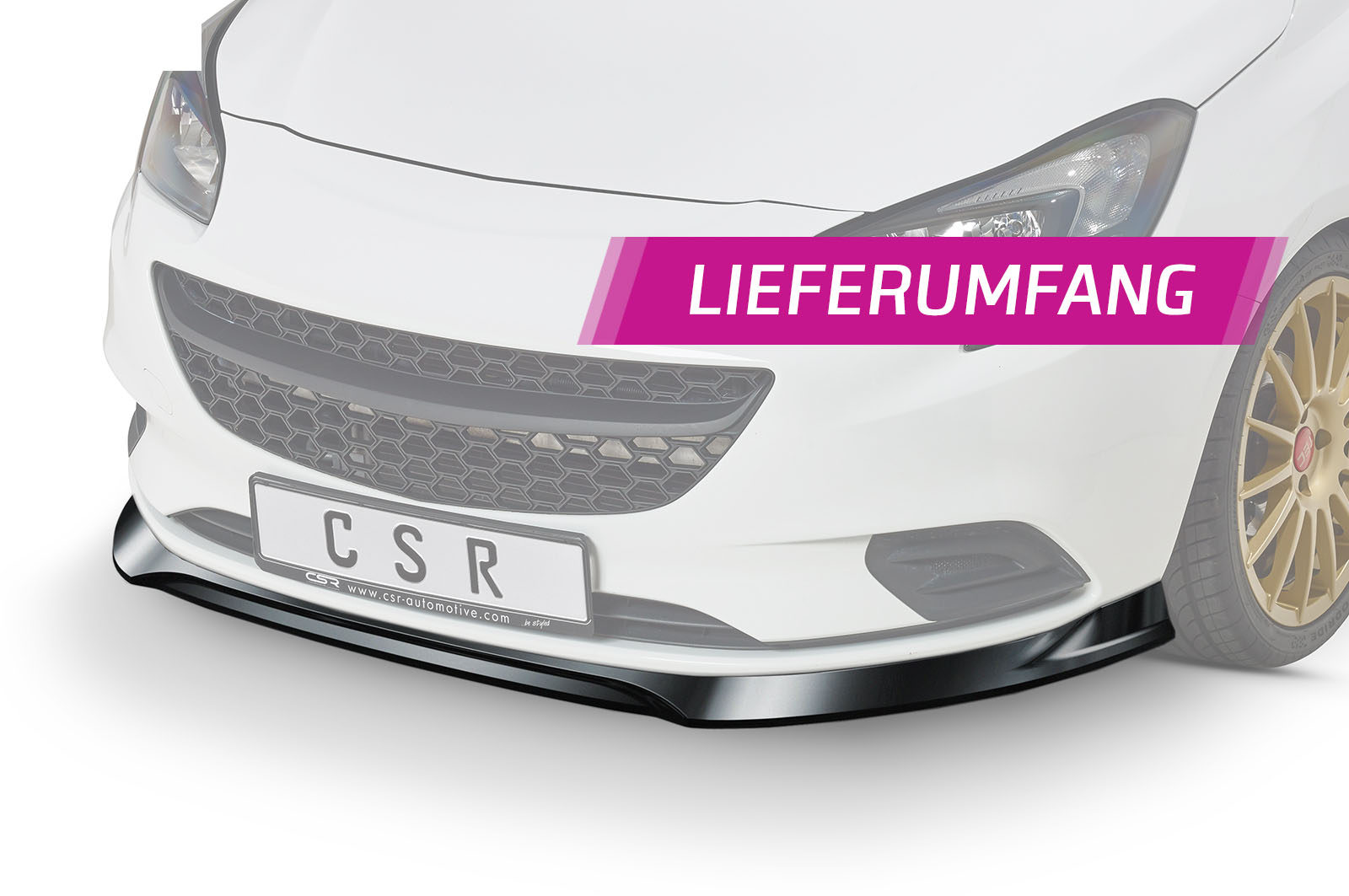 Lame de parechoc avant pour Opel Corsa E toutes carrosseries (2014-2019) - Fabriqué en ABS (6 finitions au choix)