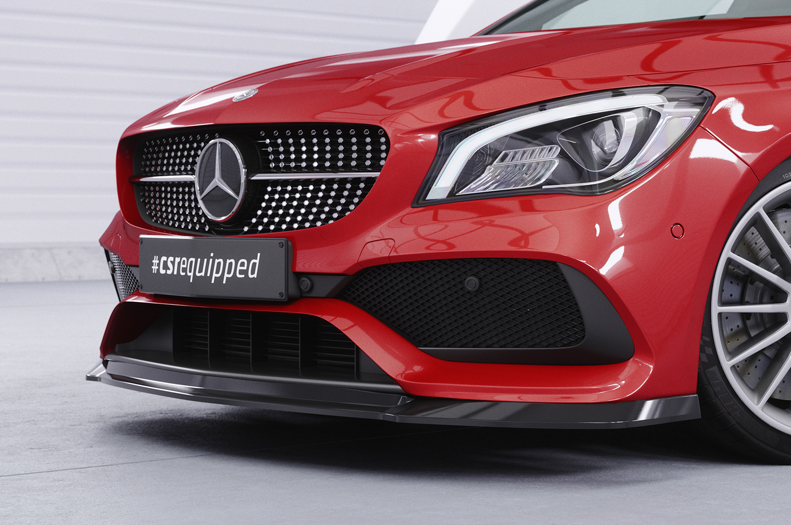 Lame de parechoc avant pour Mercedes-Benz CLA C117 X117 AMG-Line (facelift) (depuis 2016) - Fabriqué en ABS (6 finitions au choix)