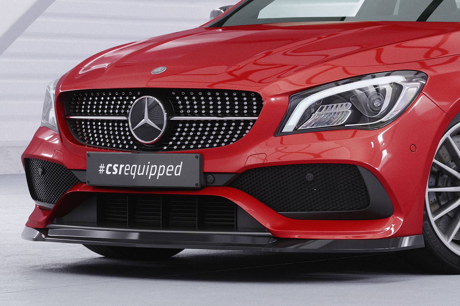 Lame de parechoc avant pour Mercedes-Benz CLA C117 X117 AMG-Line (facelift) (depuis 2016) - Fabriqué en ABS (6 finitions au choix)