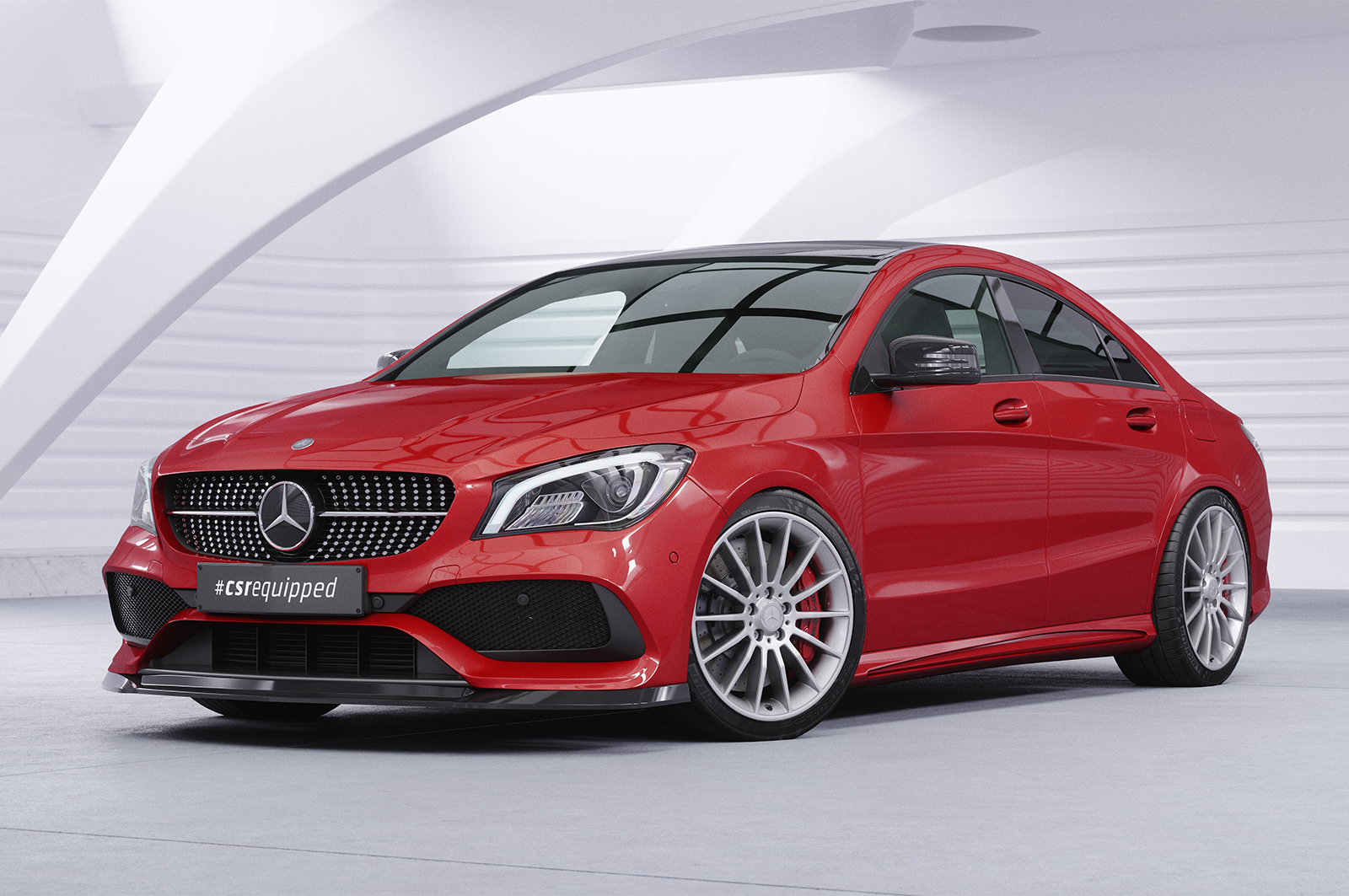 Lame de parechoc avant pour Mercedes-Benz CLA C117 X117 AMG-Line (facelift) (depuis 2016) - Fabriqué en ABS (6 finitions au choix)