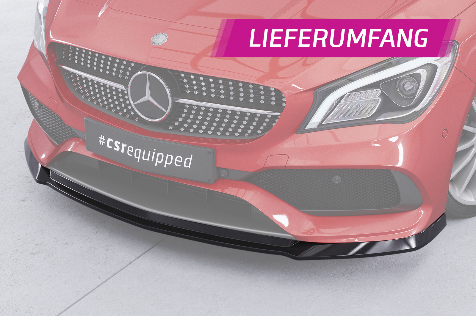 Lame de parechoc avant pour Mercedes-Benz CLA C117 X117 AMG-Line (facelift) (depuis 2016) - Fabriqué en ABS (6 finitions au choix)