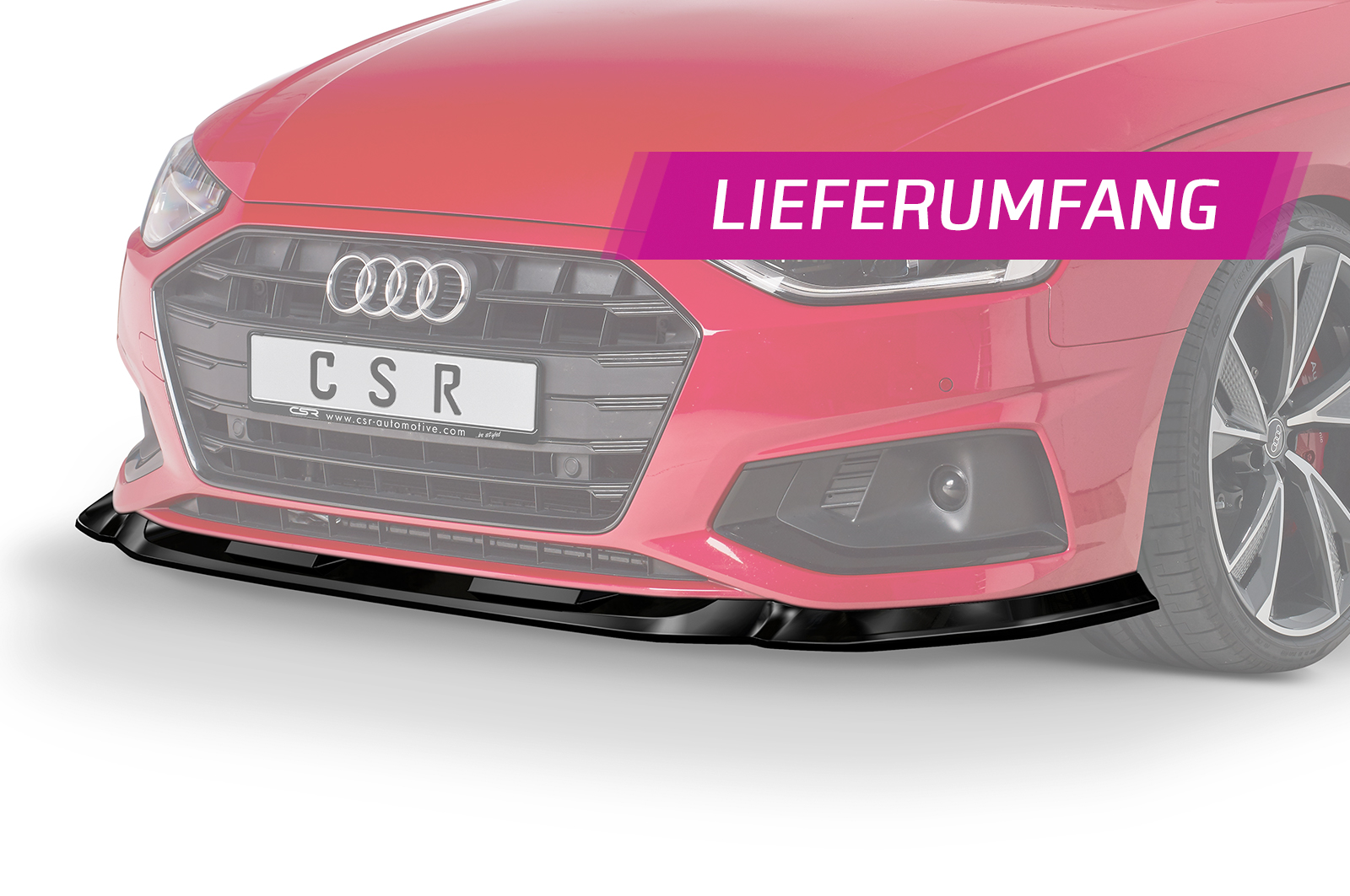 Lame de parechoc avant pour Audi A4 B9 (Typ 8W) toutes carrosseries (facelift) (depuis 05/2019) - Fabriqué en ABS (6 finitions au choix)