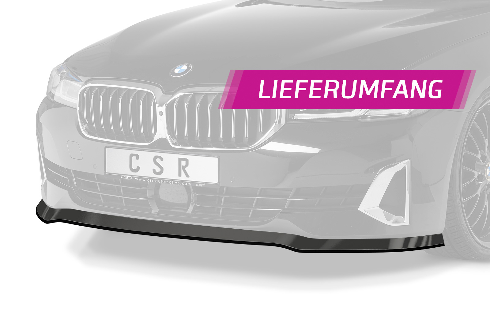 Lame de parechoc avant pour BMW Série 5 G30 / G31 finition de base Luxury Line (facelift) (depuis 2020) - Fabriqué en ABS (6 finitions au choix)