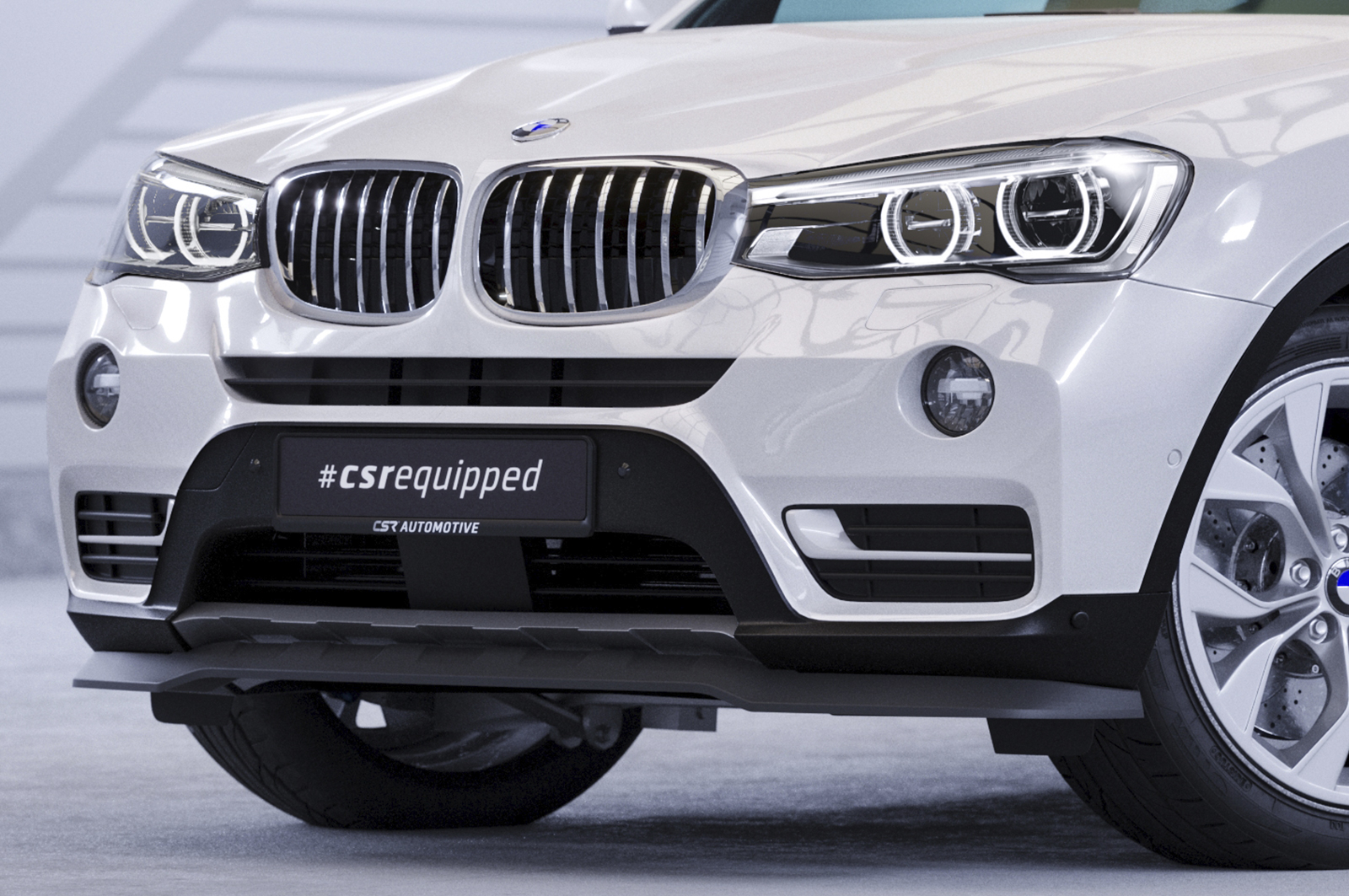 Lame de parechoc avant pour BMW X3 F25 toutes carrosseries (facelift) (2014-2017) - Fabriqué en ABS (6 finitions au choix)