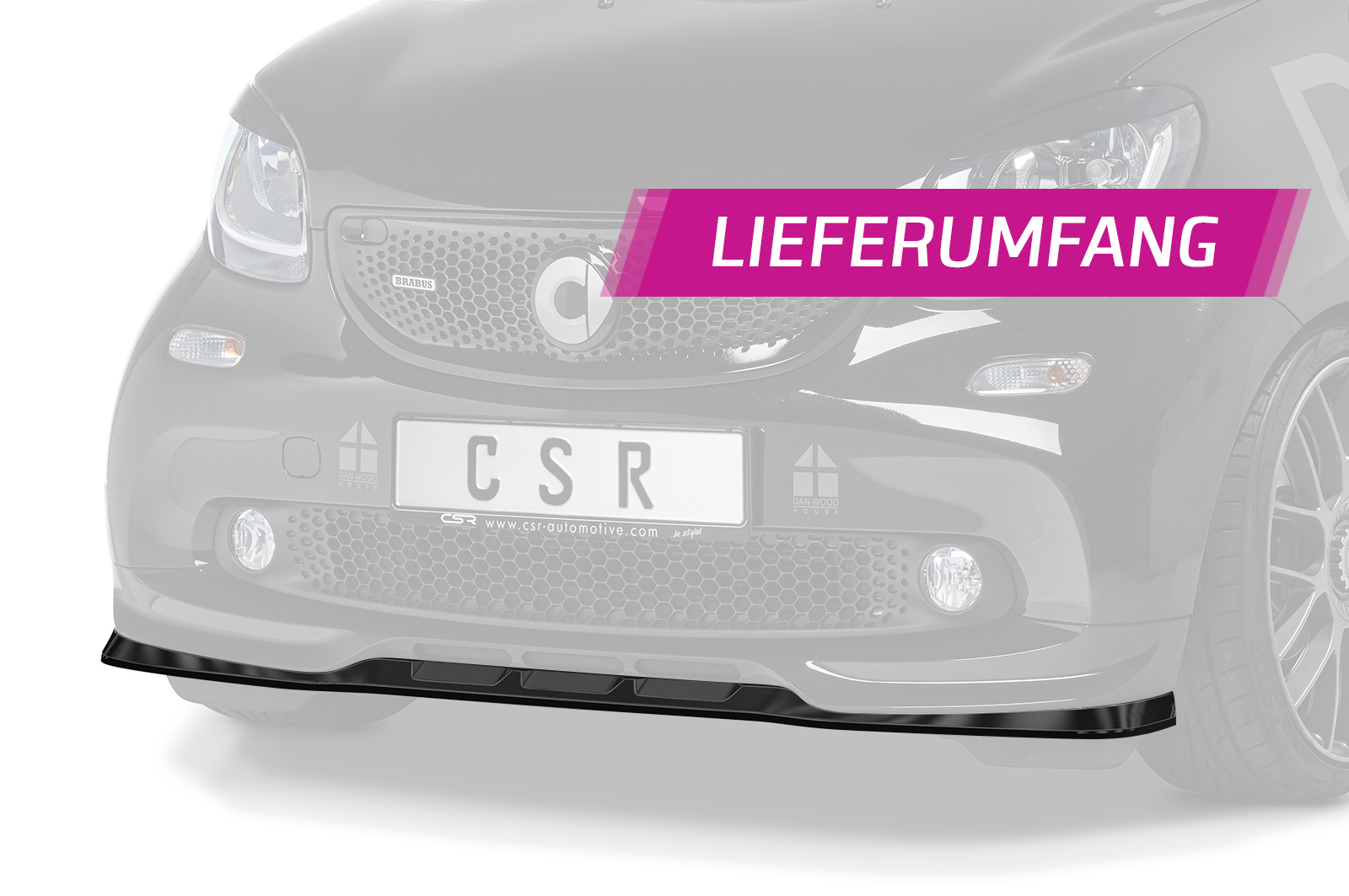 Lame de parechoc avant pour Smart Fortwo 453 Brabus (2016-2018) - Fabriqué en ABS (6 finitions au choix)