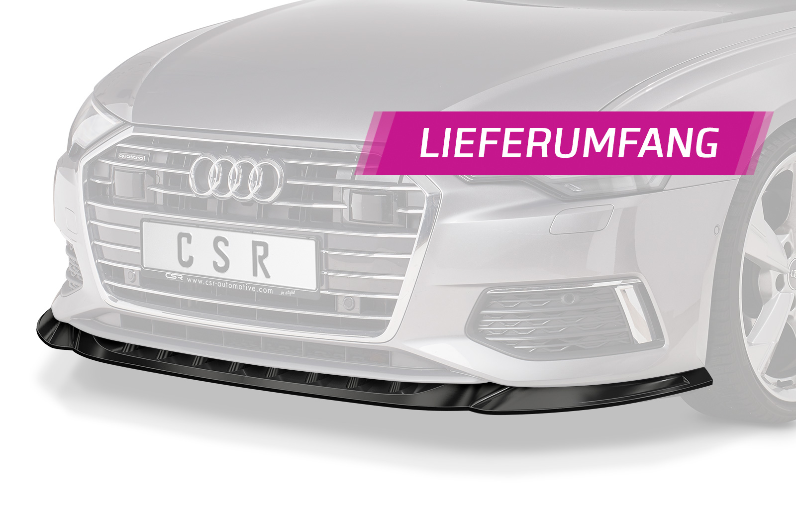 Lame de parechoc avant pour Audi A6 C8 Typ (4K / F2) toutes carrosseries (2018-2023) - Fabriqué en ABS (6 finitions au choix)