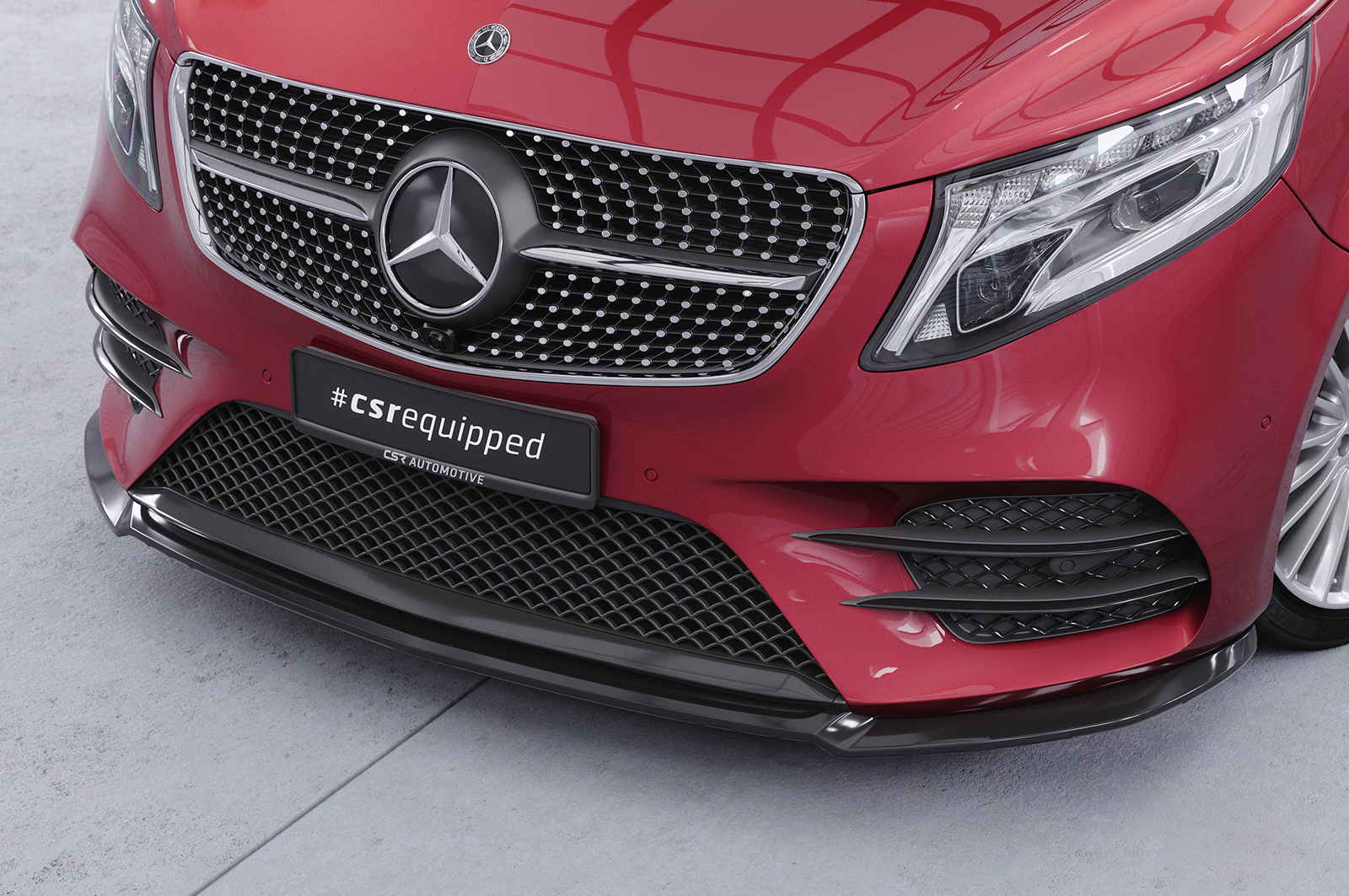 Lame de parechoc avant pour Mercedes-Benz Classe V 447 AMG-Line (depuis 2019) - Fabriqué en ABS (6 finitions au choix)