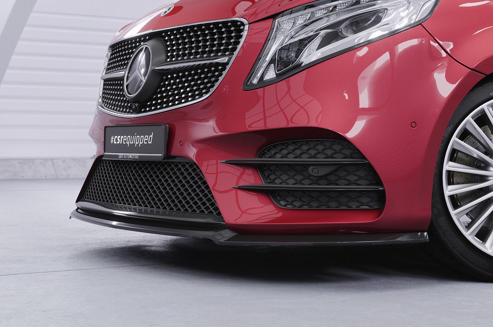 Lame de parechoc avant pour Mercedes-Benz Classe V 447 AMG-Line (depuis 2019) - Fabriqué en ABS (6 finitions au choix)