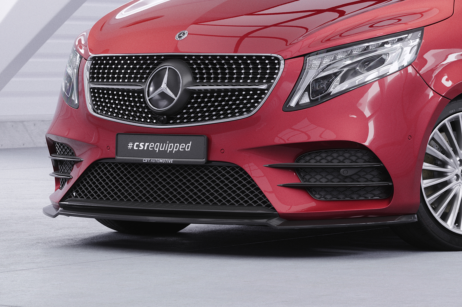 Lame de parechoc avant pour Mercedes-Benz Classe V 447 AMG-Line (depuis 2019) - Fabriqué en ABS (6 finitions au choix)