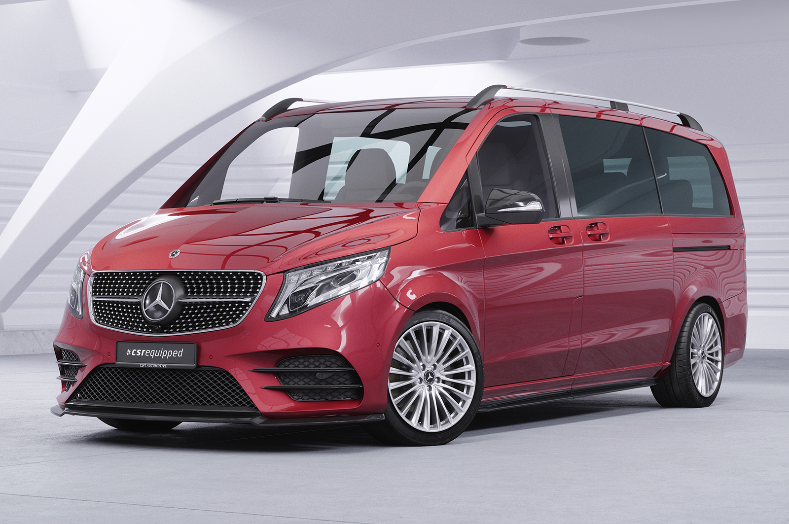 Lame de parechoc avant pour Mercedes-Benz Classe V 447 AMG-Line (depuis 2019) - Fabriqué en ABS (6 finitions au choix)