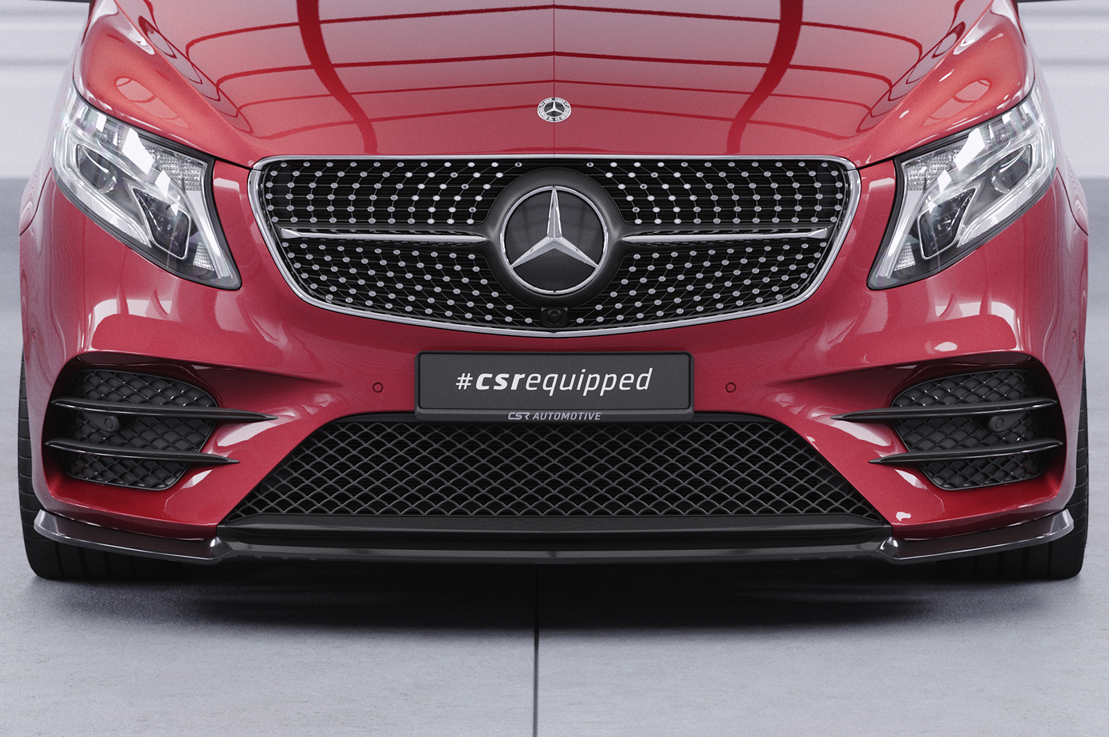 Lame de parechoc avant pour Mercedes-Benz Classe V 447 AMG-Line (depuis 2019) - Fabriqué en ABS (6 finitions au choix)