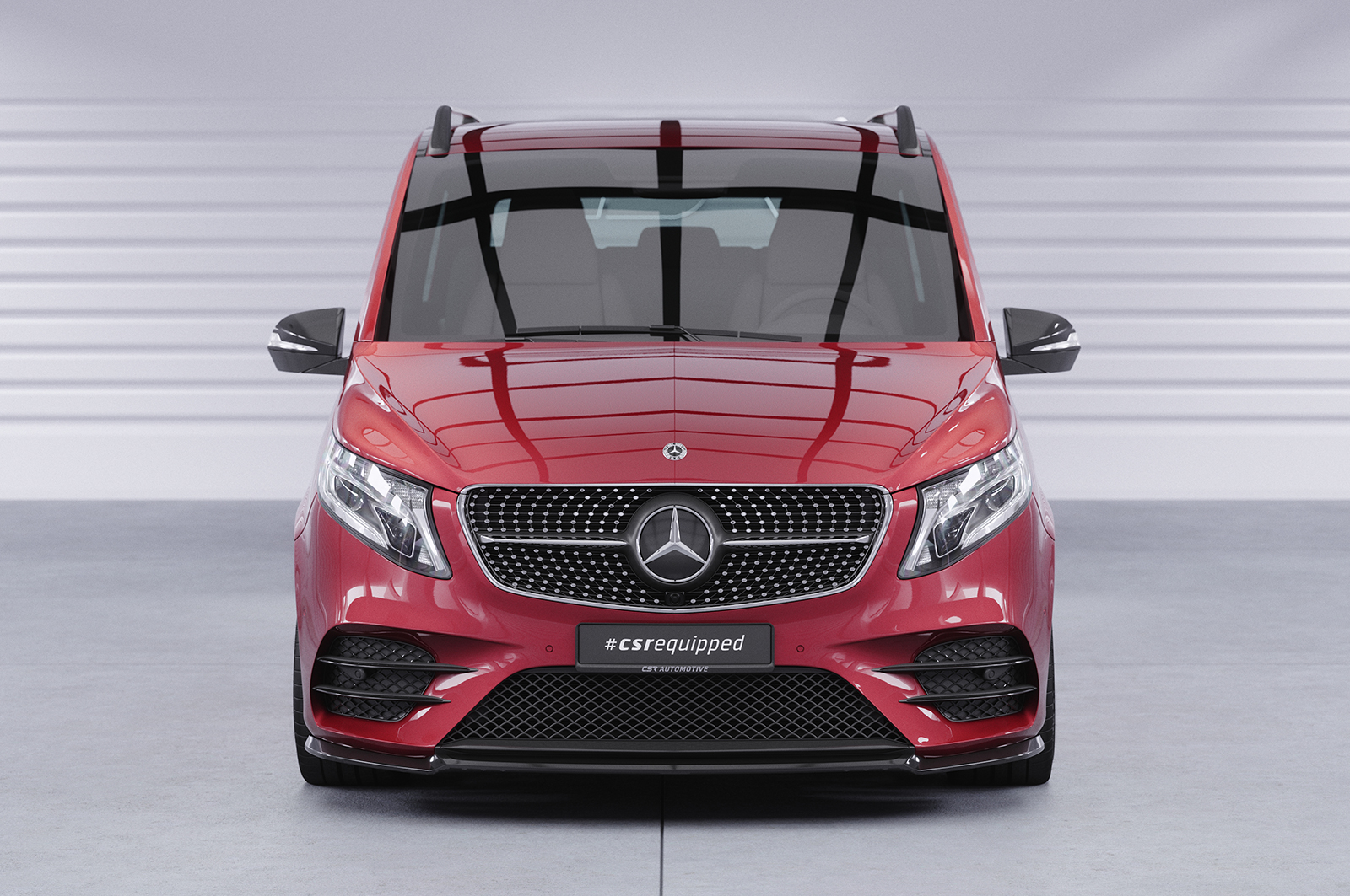 Lame de parechoc avant pour Mercedes-Benz Classe V 447 AMG-Line (depuis 2019) - Fabriqué en ABS (6 finitions au choix)