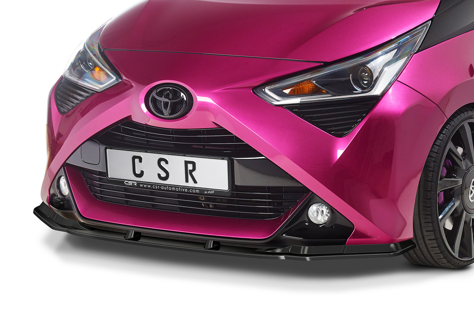 Lame de parechoc avant pour Toyota Aygo 2 toutes carrosseries (facelift) (depuis 2018) - Fabriqué en ABS (6 finitions au choix)