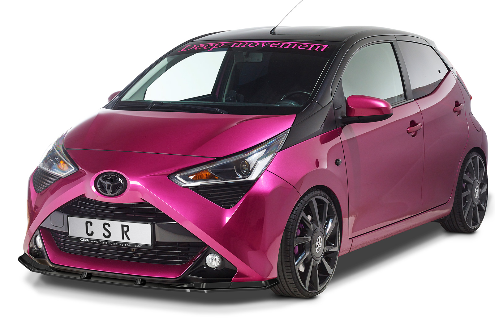 Lame de parechoc avant pour Toyota Aygo 2 toutes carrosseries (facelift) (depuis 2018) - Fabriqué en ABS (6 finitions au choix)