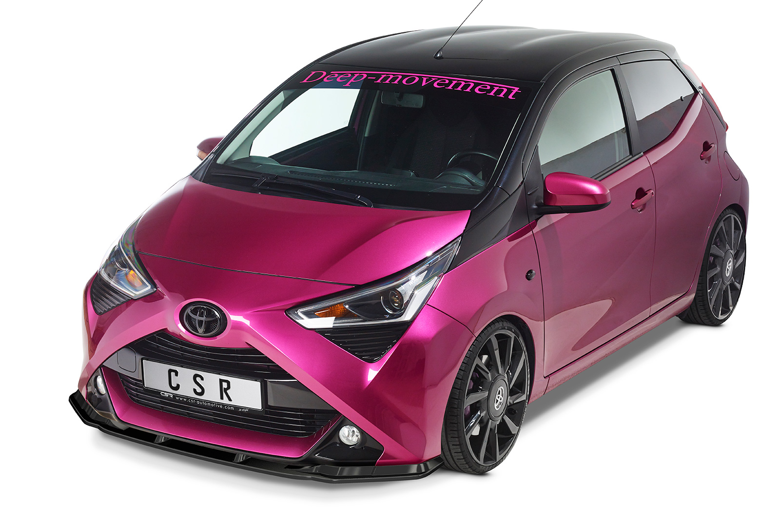 Lame de parechoc avant pour Toyota Aygo 2 toutes carrosseries (facelift) (depuis 2018) - Fabriqué en ABS (6 finitions au choix)
