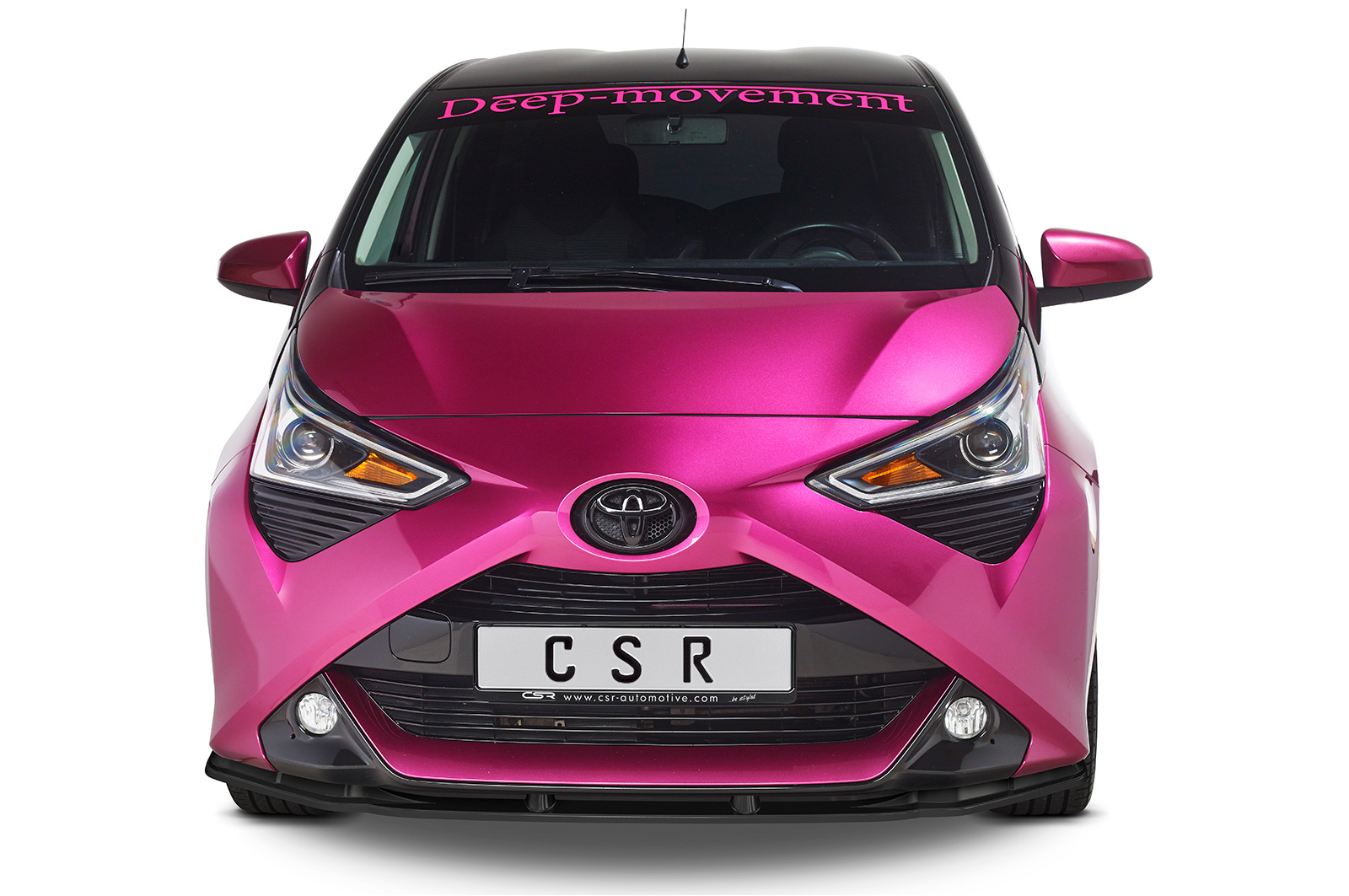 Lame de parechoc avant pour Toyota Aygo 2 toutes carrosseries (facelift) (depuis 2018) - Fabriqué en ABS (6 finitions au choix)