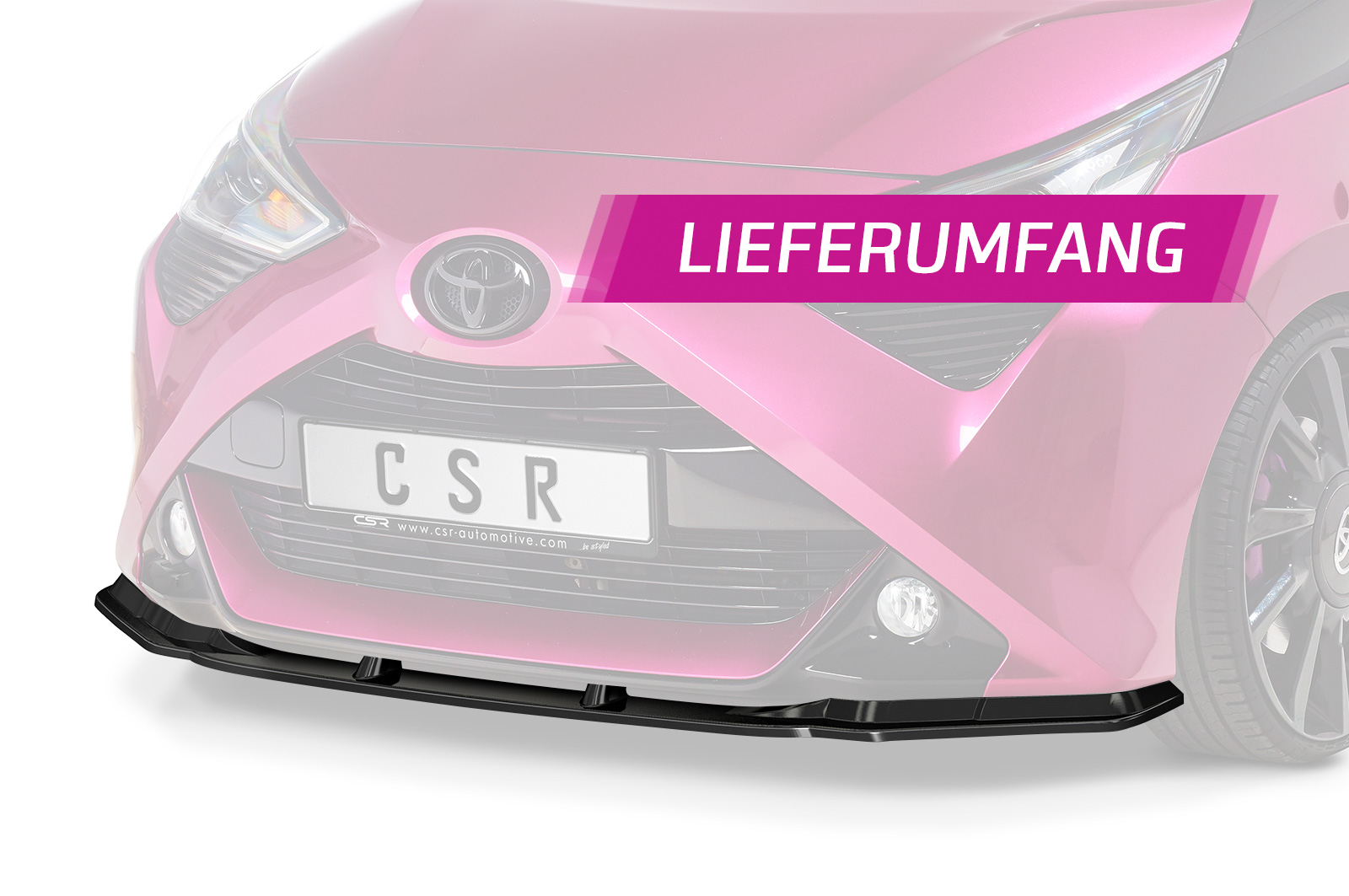 Lame de parechoc avant pour Toyota Aygo 2 toutes carrosseries (facelift) (depuis 2018) - Fabriqué en ABS (6 finitions au choix)