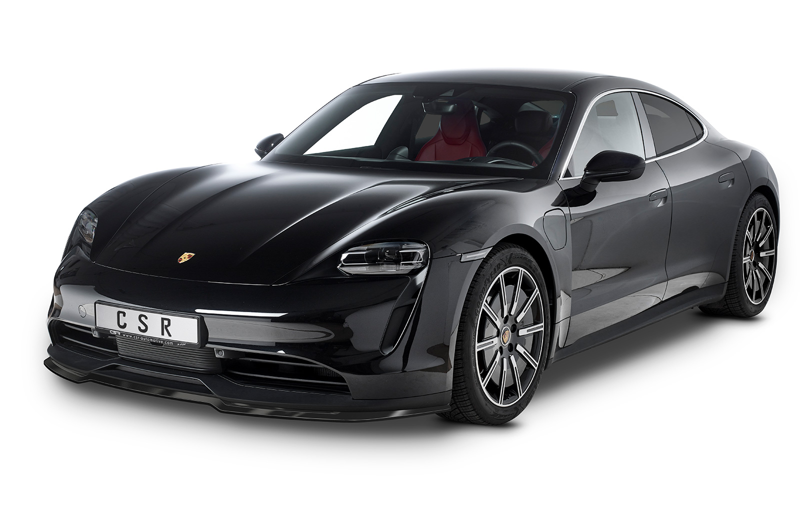 Lame de parechoc avant pour Porsche Taycan / Taycan 4S Sport berline et Cross Turismo (depuis 2019) - Fabriqué en ABS (6 finitions au choix)