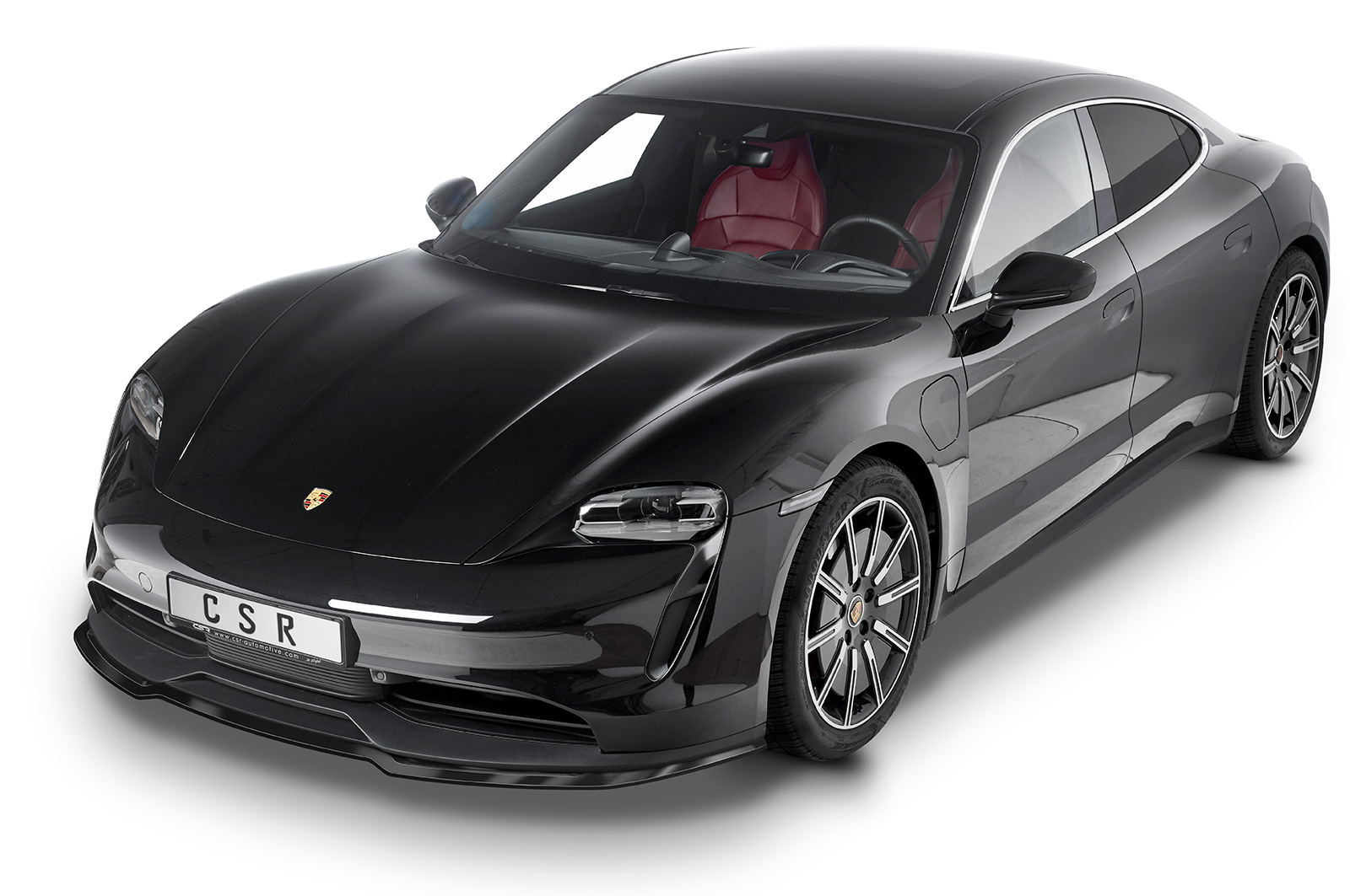 Lame de parechoc avant pour Porsche Taycan / Taycan 4S Sport berline et Cross Turismo (depuis 2019) - Fabriqué en ABS (6 finitions au choix)