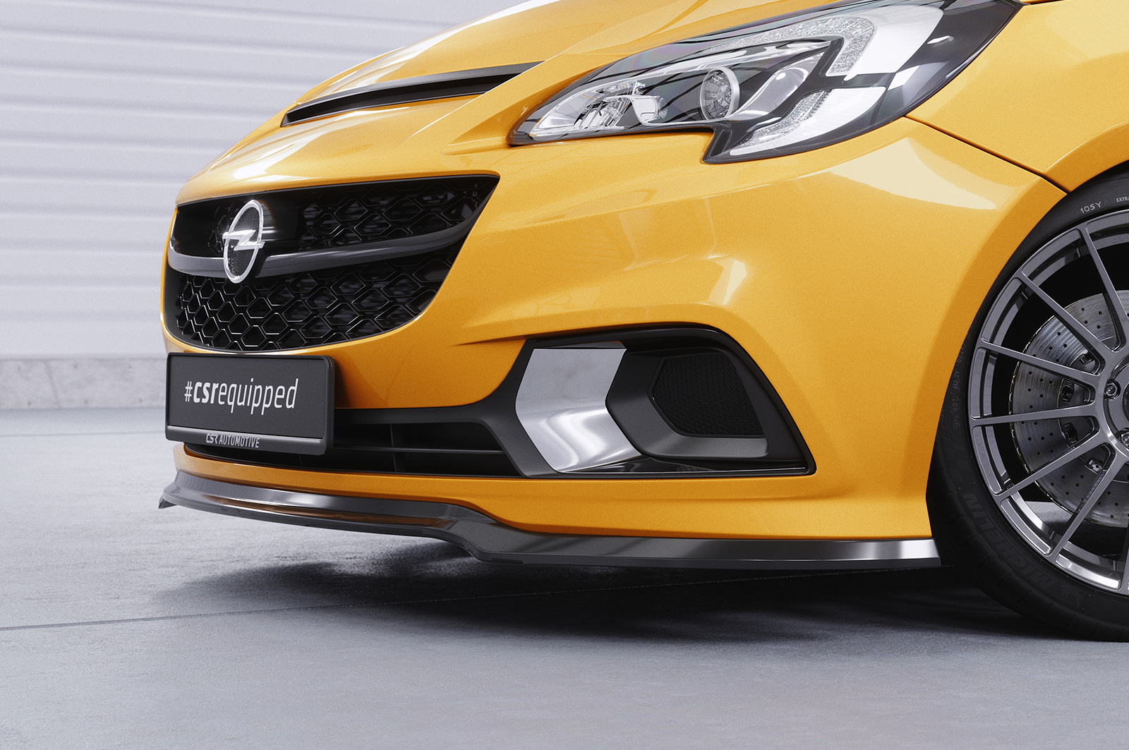 Lame de parechoc avant pour Opel Corsa E OPC / GSI (03/2015-06/2019) - Fabriqué en ABS (6 finitions au choix)